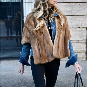 Vintage Mink Cape blond color
